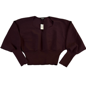 Express Plum Dolman Sleeve Knit Sweater Cozy Fall Style Sz M